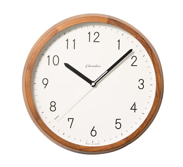 BRUNCH CLOCK シャンブル掛け時計 電波時計 ウォルナット　掛け時計　CHAMBRE　掛け時計　CH-056WN