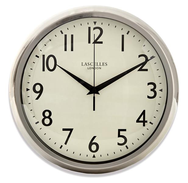 レトロ調でお洒落！ロジャーラッセルRogerLascelles社製　掛け時計　Retro Chrome Wall Clock With Sweep Seconds DECO-LASC-CHROME