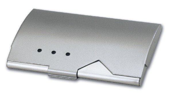 ラウンドカバーが斬新なビジネスカードケーススティール