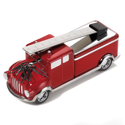 消防車型ペーパーウエイト＆クリップホルダー　ファイヤー　ＴＲＯＩＫＡ