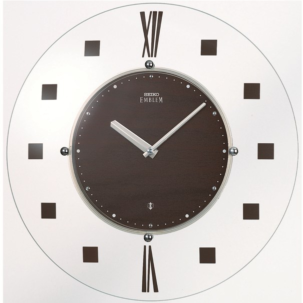 お洒落な薄型クロック！セイコーエンブレム掛け時計　SEIKO電波時計　HS529B