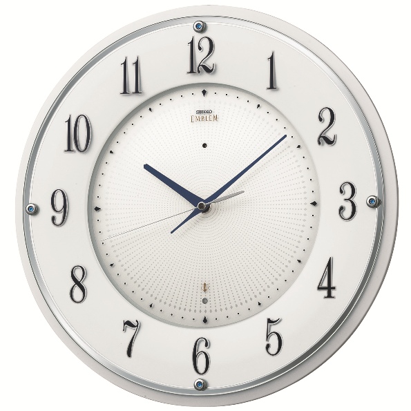 文字盤の斬新な綺麗が魅力です！セイコーエンブレム掛け時計　SEIKO電波時計　HS543W　グリーン購入法適合商品