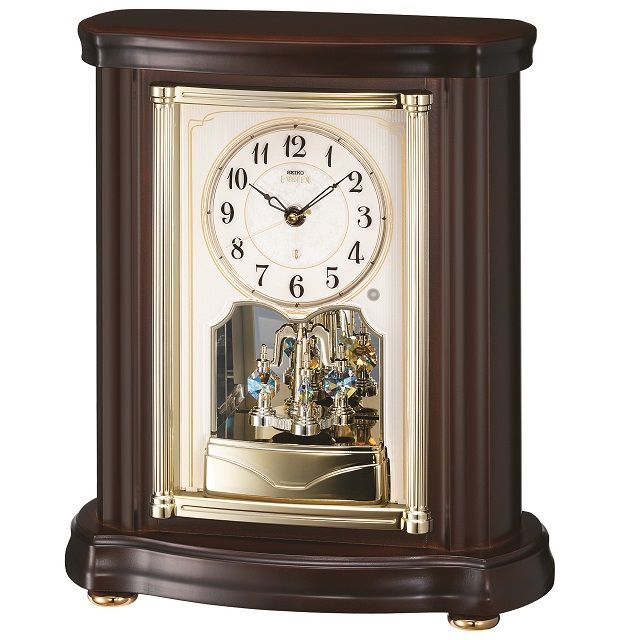 木の暖かさと優しさを感じます！セイコー置時計エンブレム　　SEIKO電波置き時計　HW581B
