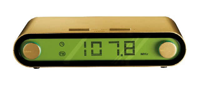 壁掛けにも出来るFMラジオクロック　JETゴールド LEXON