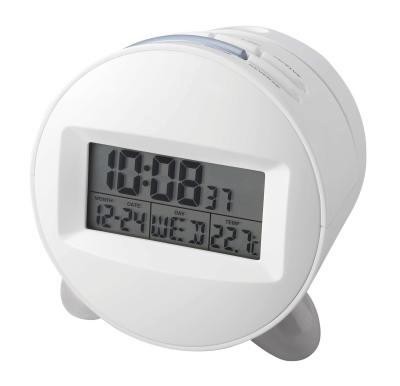 暗い部屋で時刻を投影　プロジェクション電波アラームクロック・温度計