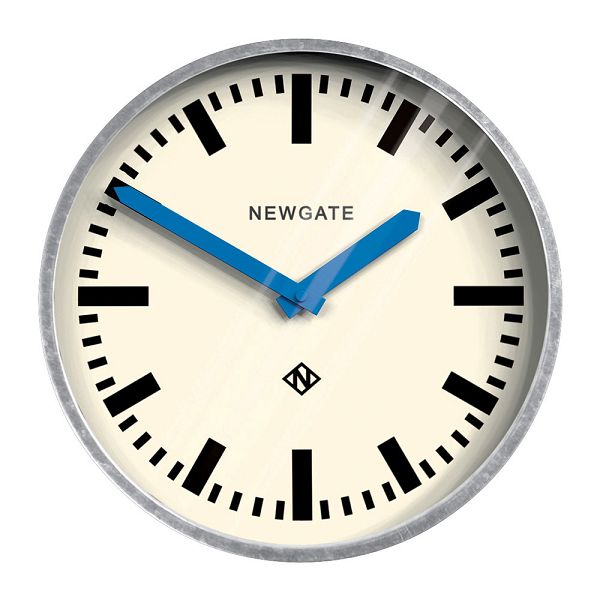 レトロなステーションクロック　Galvanised Wall Clock Blue Hands　NEW GATEニューゲート 掛け時計　LGWC-BH