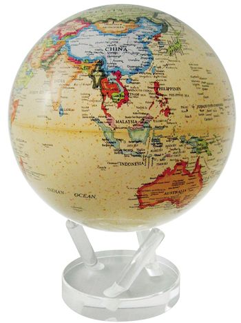 ゆっくりと回り続ける不思議な地球儀 8.5"MOVA GLOBES 　ムーバグローブ　MG85ATE 　φ２１．６ｃｍ Antique Beige