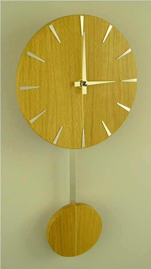 オークの木目が美しい振り子掛け時計　INHOUSE(インハウス）　PENDULUM オーク　P5O　Ｄｉｓｃ solid oak