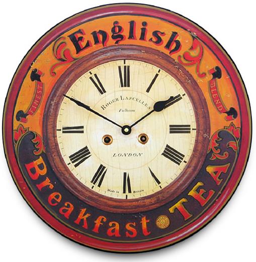 アンティーク調でお洒落！ロジャーラッセル掛け時計　RogerLascelles掛け時計 ENGLISH BREAKFAST TEA CLOCK 壁掛け時計　PUB-TEA