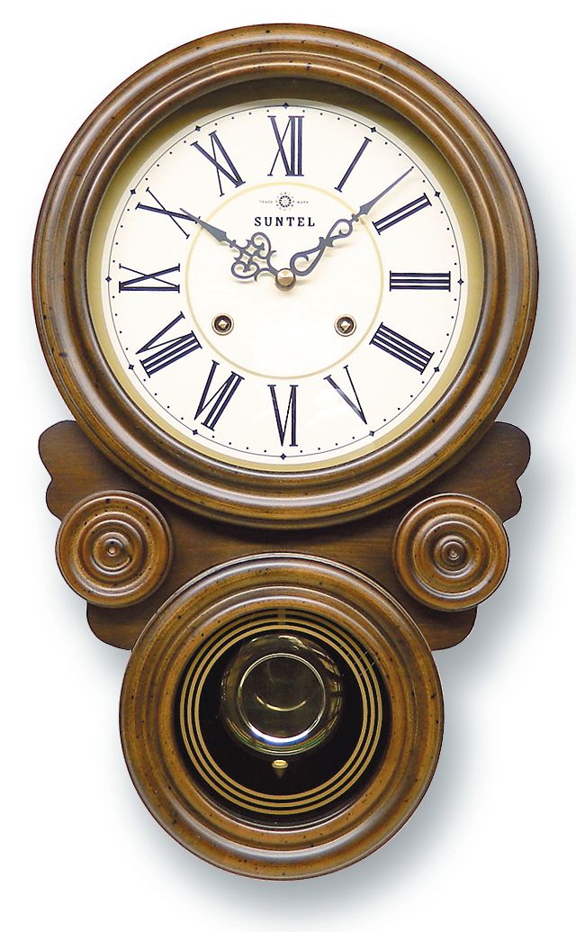 格調高く時の訪れを告げます！　ボンボン報時付き　だるま振り子時計　QL687R　サンテル　日本製