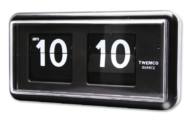 TWEMCOシンプルクロック　　QT-30ブラック　置き掛け兼用時計