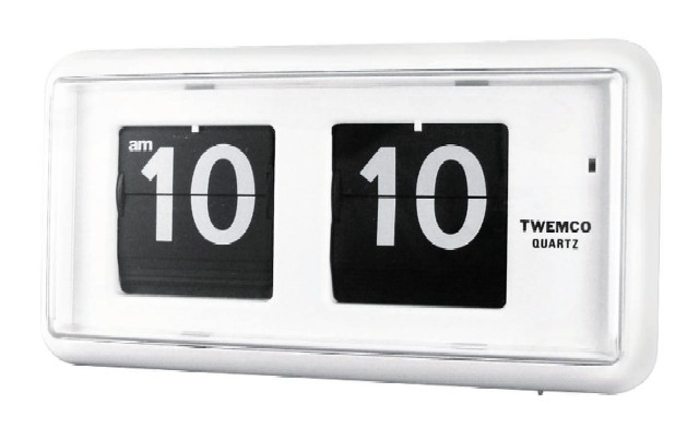 TWEMCOシンプルクロック　　QT-30ホワイト　置き掛け兼用時計