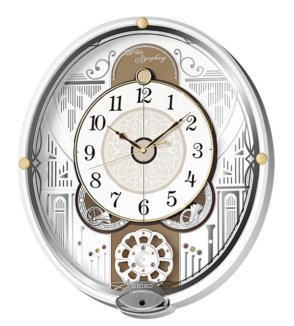 からくり時計　ウエーブシンフォニー　RE570W　セイコー掛け時計　　SEIKO電波時計