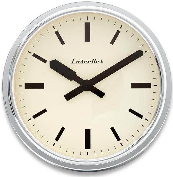 ロジャーラッセルRogerLascelles社製 Deep Retro Chrome Wall Clock 36cm掛け時計　RETRO-LONDON-CHROME