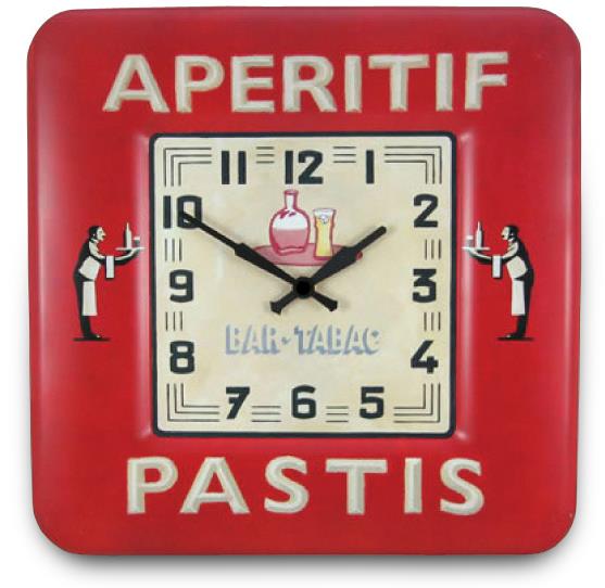 レトロ調でお洒落 ロジャーラッセル掛け時計　RogerLascelles　掛け時計　SQUARE TIN WALL CLOCK　BISTRO DESIGN　壁掛け時計　SQ-PASTIS