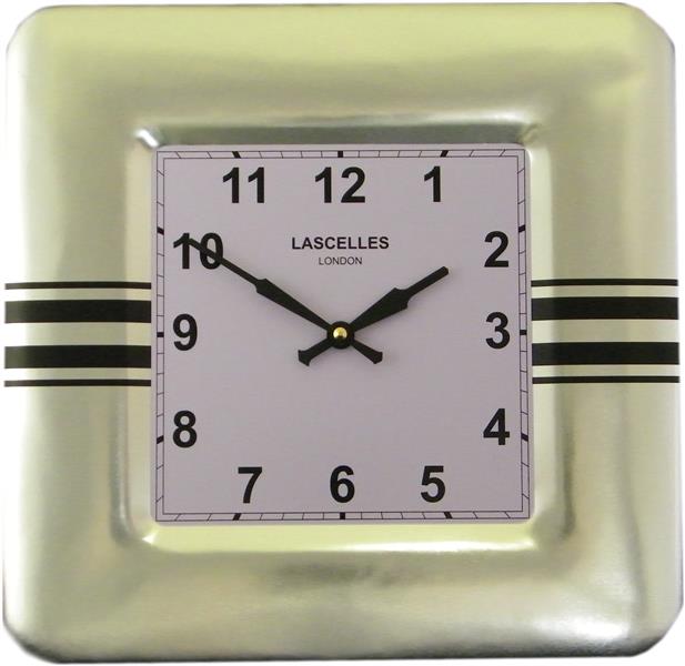 レトロ調でお洒落 ロジャーラッセル掛け時計　RogerLascelles　掛け時計　SQUARE TIN WALL CLOCK  STRIPES DESIGN 壁掛け時計　SQ-STRIPES