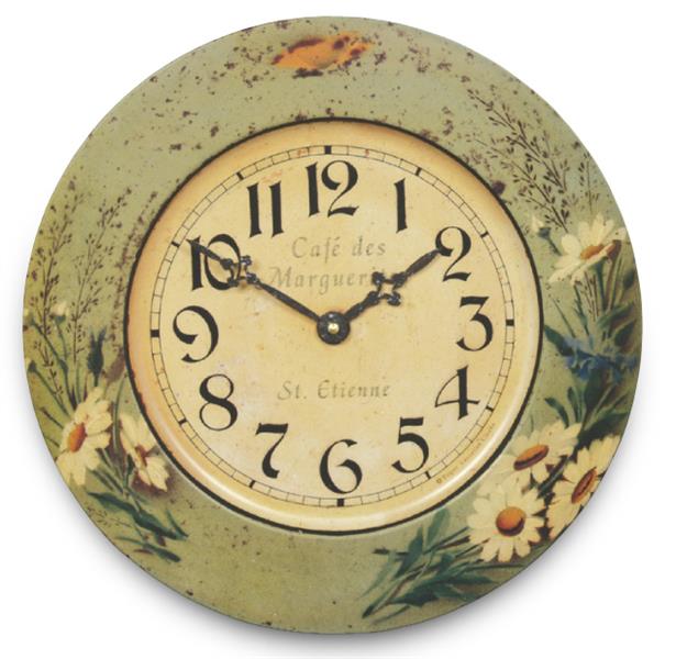 アンティーク調でお洒落！ロジャーラッセル掛け時計　RogerLascelles掛け時計　Tin Wall Clock, Daisy Design   壁掛け時計　TIN-DAISY