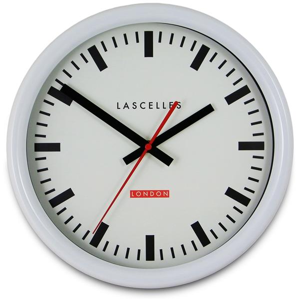 ロジャーラッセルRogerLascelles社製 White Swiss Inspired Station Clock  Wall Clock 30cm掛け時計　TS-SYNC-WHT