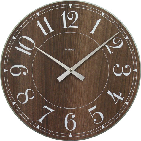 ウォルナットの温かみを感じる掛け時計　INHOUSE(インハウス）　ステーションNW6WK
