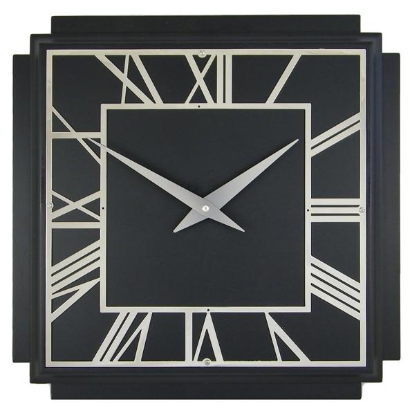 レトロでお洒落なスクエアウッド！ロジャーラッセルRogerLascelles社製　掛け時計　WD-DECO-BLACK