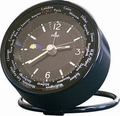 携帯に便利！トラベルクロック　atopワールドタイムWTA-5　ブラック