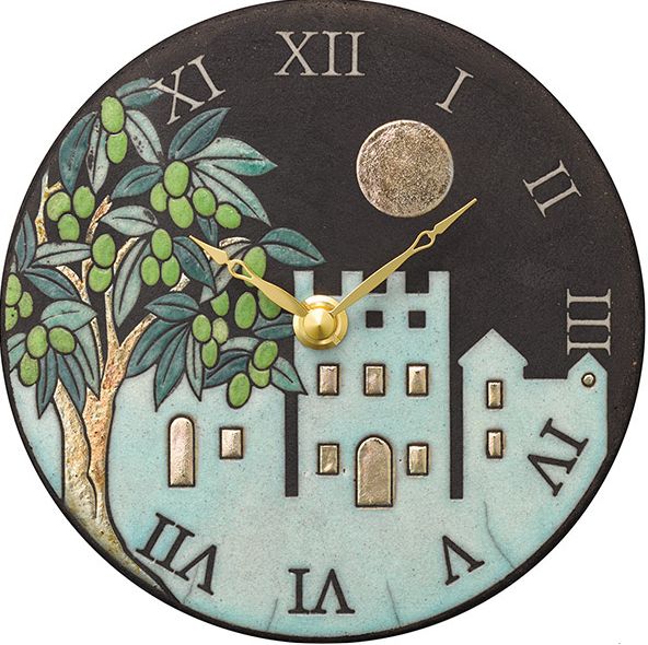 陶器の温かさとイタリアンアートに溢れる魅力！　アントニオ・ザッカレラ　Antonio Zaccarella ザッカレラZ955  陶器　置き掛け兼用時計　ZC955-004