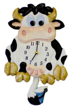 Terrastudio セラミック 時計 テラスタジオ 陶器 振り子時計 掛け時計 ドイツ製 Wall Clock 00-2204 牛