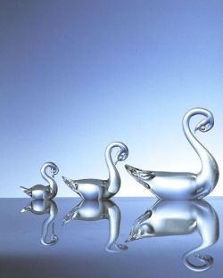 クリスタルガラス製白鳥 small　イタリアVilca