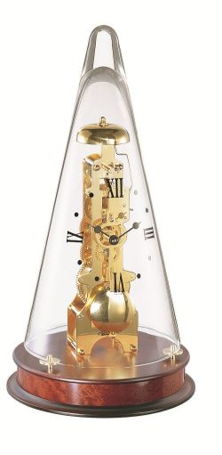 ムーブメントが見えるスケルトンデザイン！ヘルムレ（HERMLE）置き時計 Leyton マホガニーブラウン 22716-070791