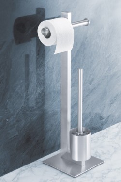 便利な一体型のトイレットペーパーａｎｄトイレブラシスタンドFRESCO　40185 ZACK