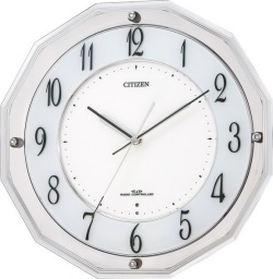 高性能スリーウェイブ！　電波掛け時計4MY792-006　ミレディM792　シチズン時計