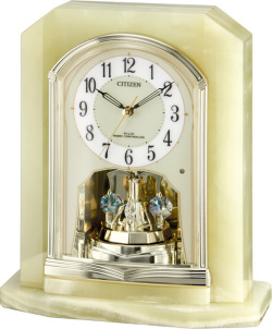 オニキスケースが豪華！置き時計 パルラフィーネR691 4RY691-005　シチズン時計