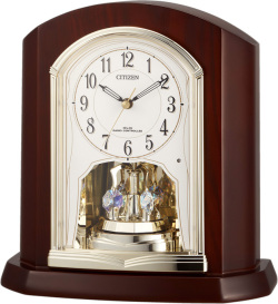 優雅で豪華なクリスタル回転飾りが魅力！置き時計 パルロワイエR702SR　4RY702SR06 　リズム時計　 シチズン時計