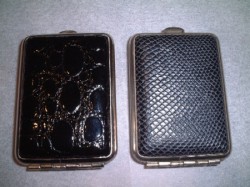 お洒落なスモーキンググッズ　レザーマッチケース　トカゲ・クロコ