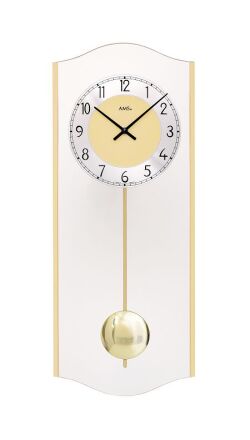 斬新デザインがお洒落！　ＡＭＳ振り子時計　アームス掛け時計　7479　ガラス　お洒落