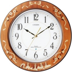 象嵌細工で高級感があふれています！電波掛け時計　プリュマージュM458　8MY458-006 　シチズン時計