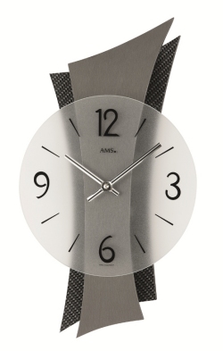 カーボン繊維模様コーティングがアクセント！　ＡＭS　アームス掛け時計　AMS9400