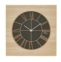 お洒落なデザインです！　ＡＭＳ掛け時計　アームス壁掛け時計　AMS9641 ウッド文字盤