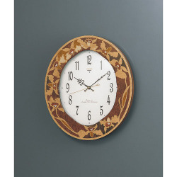 優美な木象嵌の花がエレガント！セイコーDECOR　掛け時計　SEIKO電波時計　AS890B