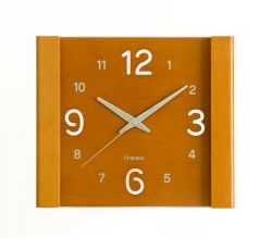 スタイリッシュなスクエアスタイル！　CHAMBRE掛け時計　Clipping　カフェブラウンペイント　CH015CB
