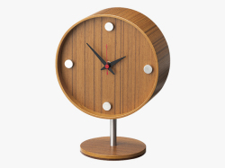 置時計 ラウンド　ウッド　チーク調木目　CL-04T テーブルクロック