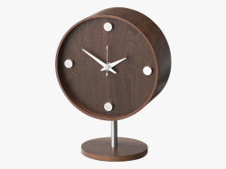 置時計 ラウンド　ウッド　ウォルナット　木目　CL-04WN　テーブルクロック