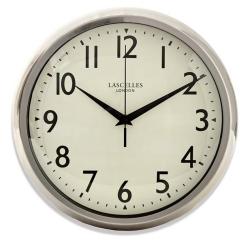 レトロ調でお洒落！ロジャーラッセルRogerLascelles社製　掛け時計　Retro Chrome Wall Clock With Sweep Seconds DECO-LASC-CHROME