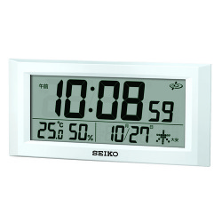 大型液晶 衛星電波時計 置き掛け兼用時計　SEIKO　GP502W