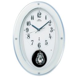 SEIKO　エンブレム　振り子時計　メロディ　HS444W　セイコー電波時計　名入れ　送料無料