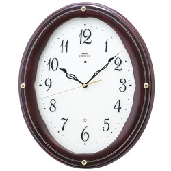 エレガントな木製フレームがお洒落です！セイコー掛け時計エンブレム　SEIKO電波時計　HS552B　