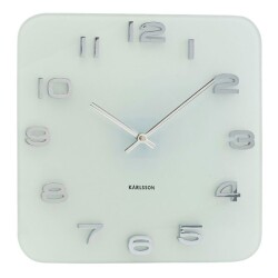 Karlsson　カールソン　掛け時計　Karlsson　Vintage　Square　Glass　Clock　ホワイト　壁掛け時計　KA4399【送料無料】