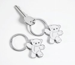 愛くるしいテディーベアキーホルダー　ホワイト