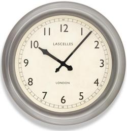 レトロ調でお洒落！ロジャーラッセルRogerLascelles社製　掛け時計　Large Metal Lascelles Clock with a Pewter Finish LM-LASC-PEWTER