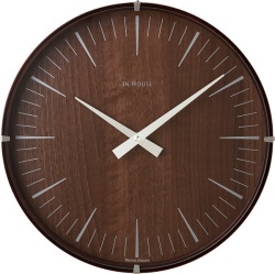 深みのあるウォルナットの木目が素敵!　INHOUSE(インハウス）掛け時計ラミネート　NW19WE　　ウォルナット/ウォルナット３０ｃｍ
